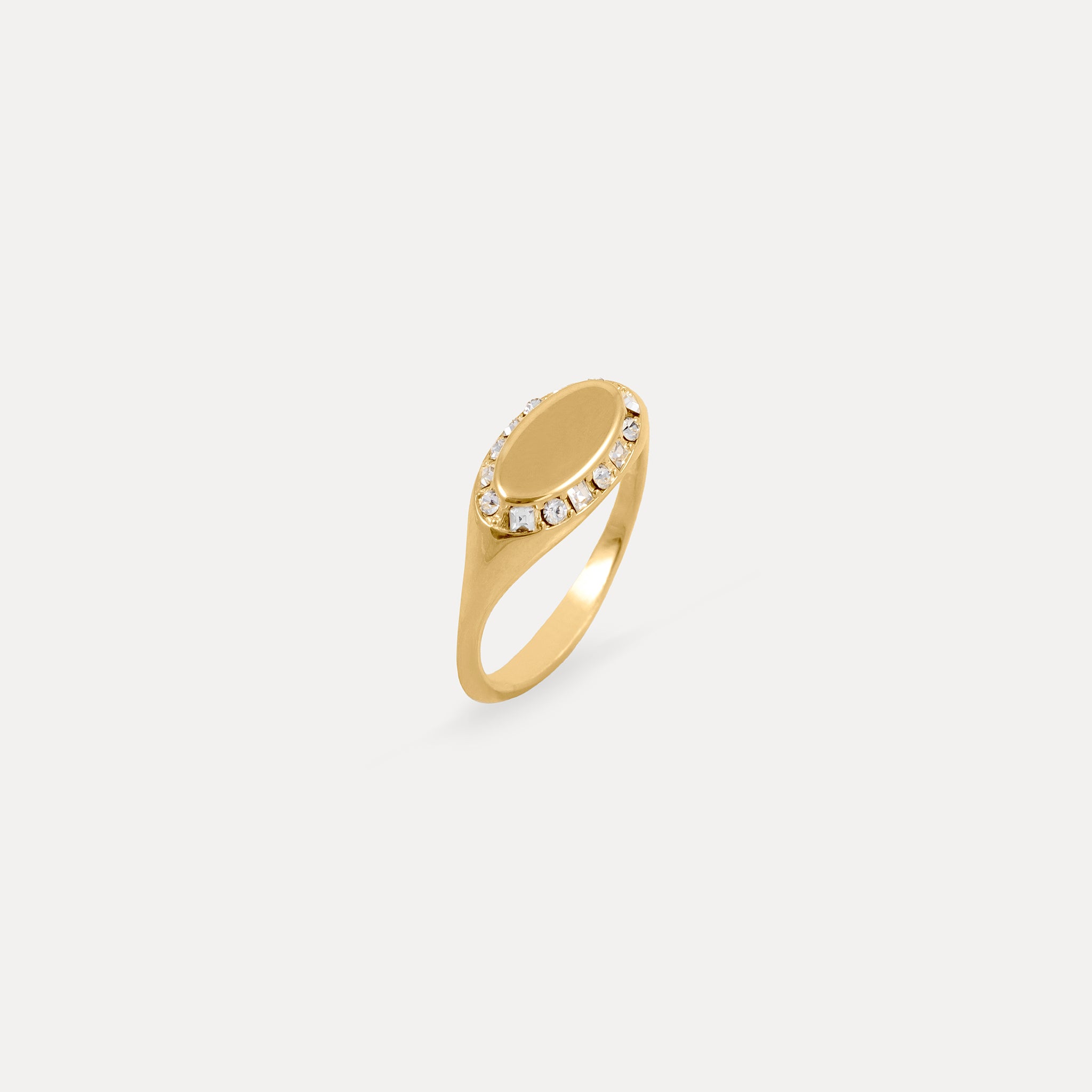 Stilnest Crown Ring Gold Vermeil weiße Kristalle Gr. 52
