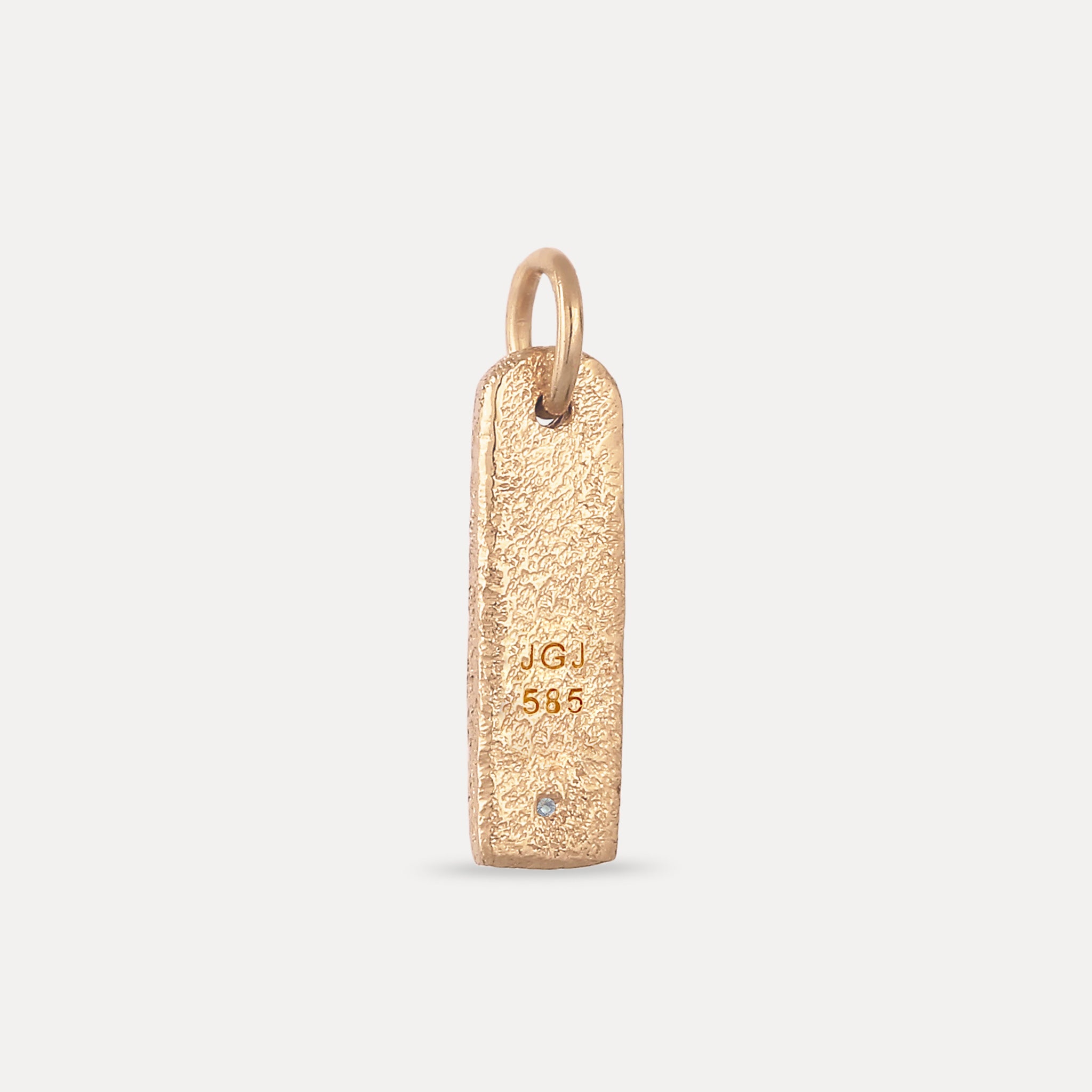Stilnest Aquamarin Bar Anhänger 585 Gold gravierbar Antique