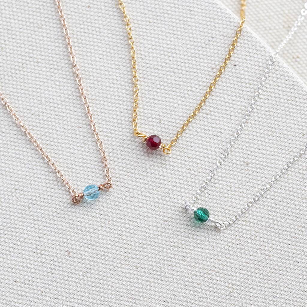 Joy Minimalist Geburtsstein Halskette Gold Kristall 4mm