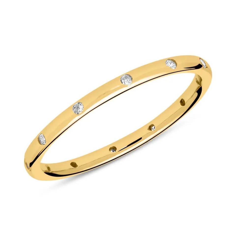 JEWLIX Ring 925er Silber vergoldet Zirkonia 50mm