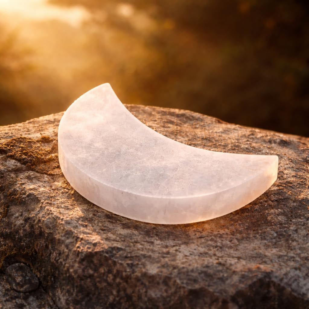 NKlaus Healing Crystals Selenit Aufladeplatte Halbmond