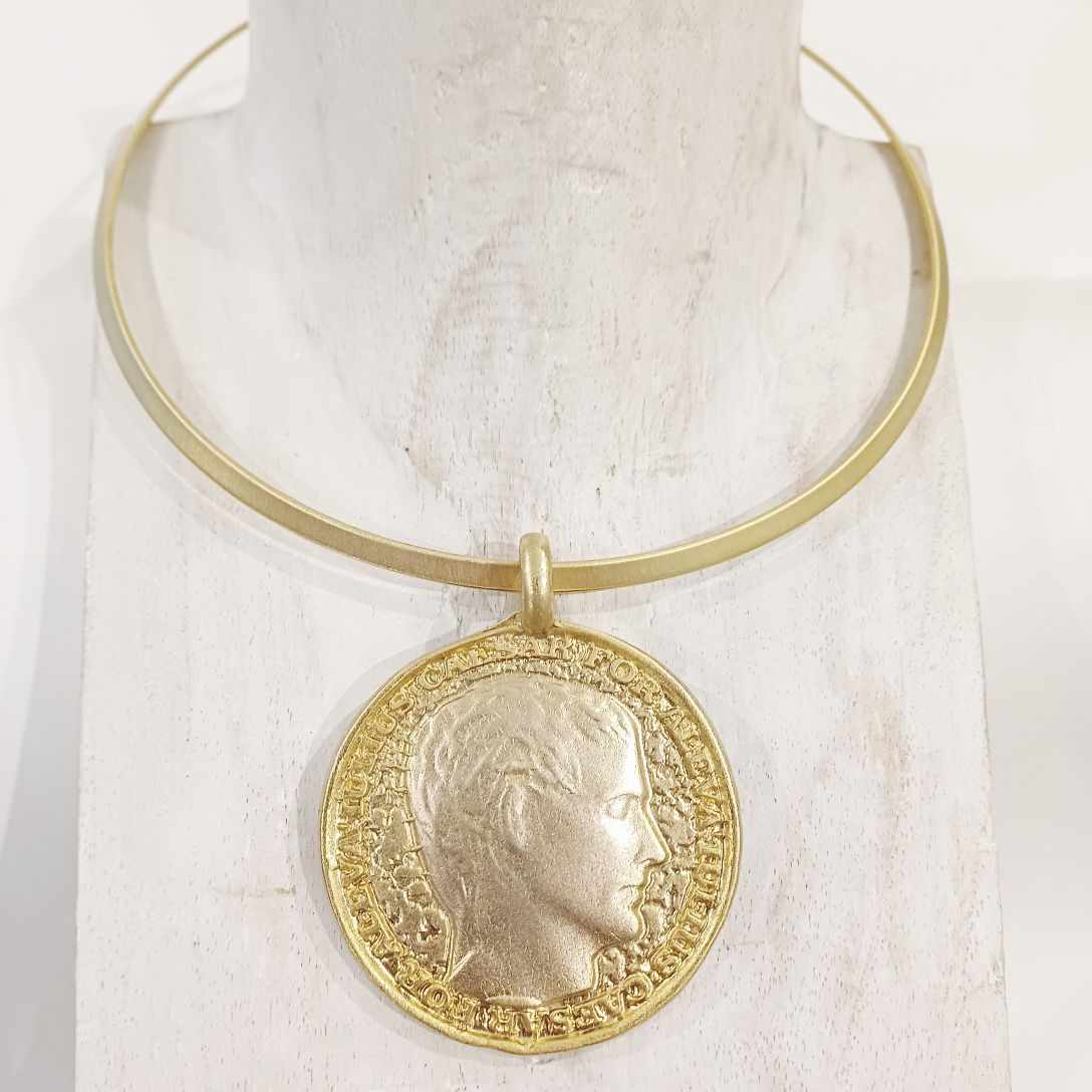 Alevá Bijoux Moneta Giulio Cesare Münz-Anhänger vergoldet