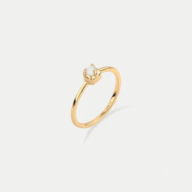 Stilnest Mini Birthstone Ring Geburtssteinring Januar Granat 52