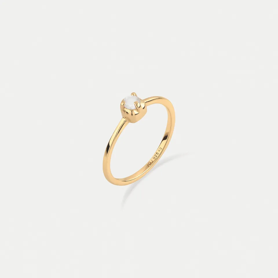 Stilnest Mini Birthstone Ring Geburtssteinring Januar Granat 52