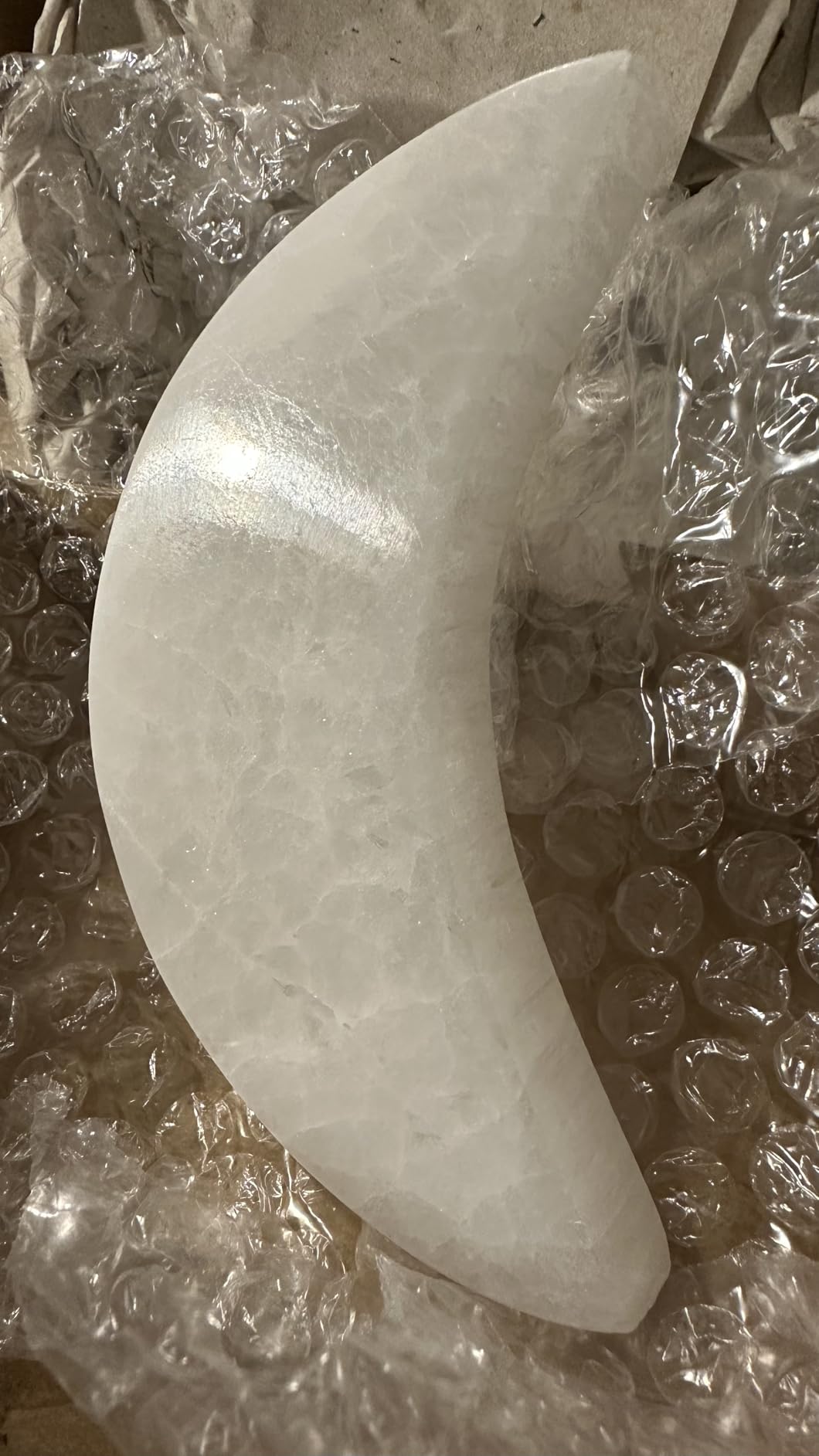 NKlaus Healing Crystals Selenit Aufladeplatte Halbmond