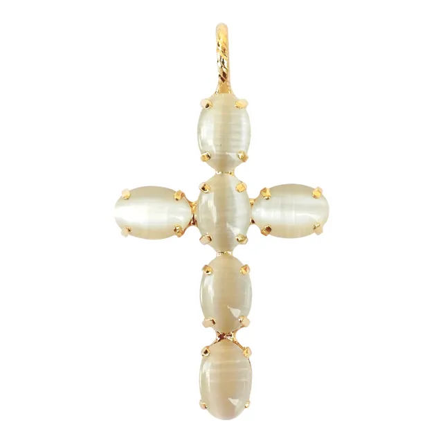Alevá Bijoux Croci Iris Cabochon Kreuz Anhänger