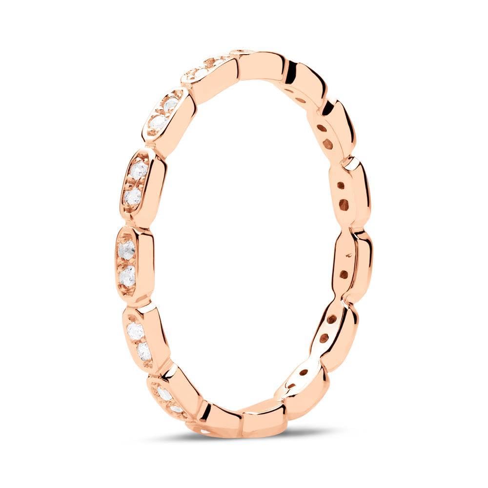 JEWLIX Ring 925er Silber rosévergoldet Zirkonia