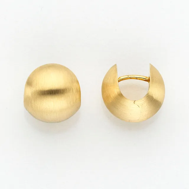 Eugen Rühle Ohrschmuck Creolen kugelförmig matt 585 Gelbgold