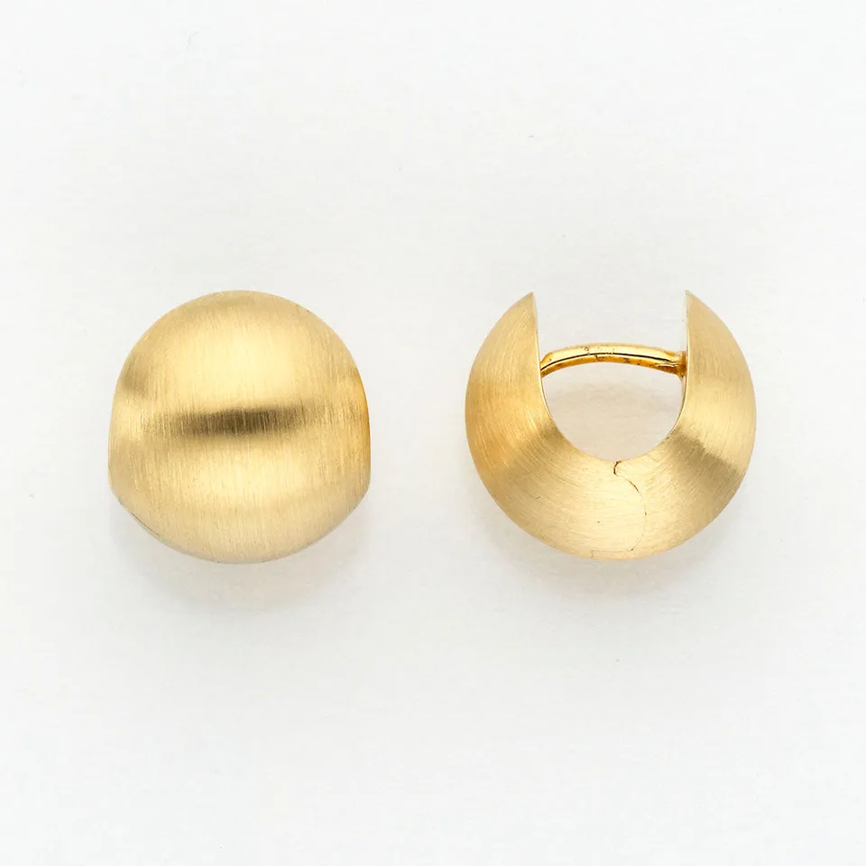 Eugen Rühle Ohrschmuck Creolen kugelförmig matt 585 Gelbgold