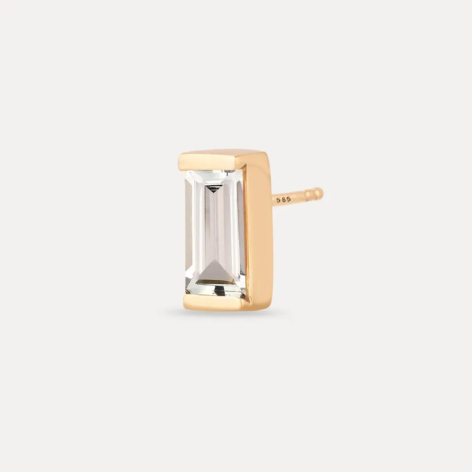 Stilnest Beryll Balance Baguette Ohrstecker 585 Gold Single