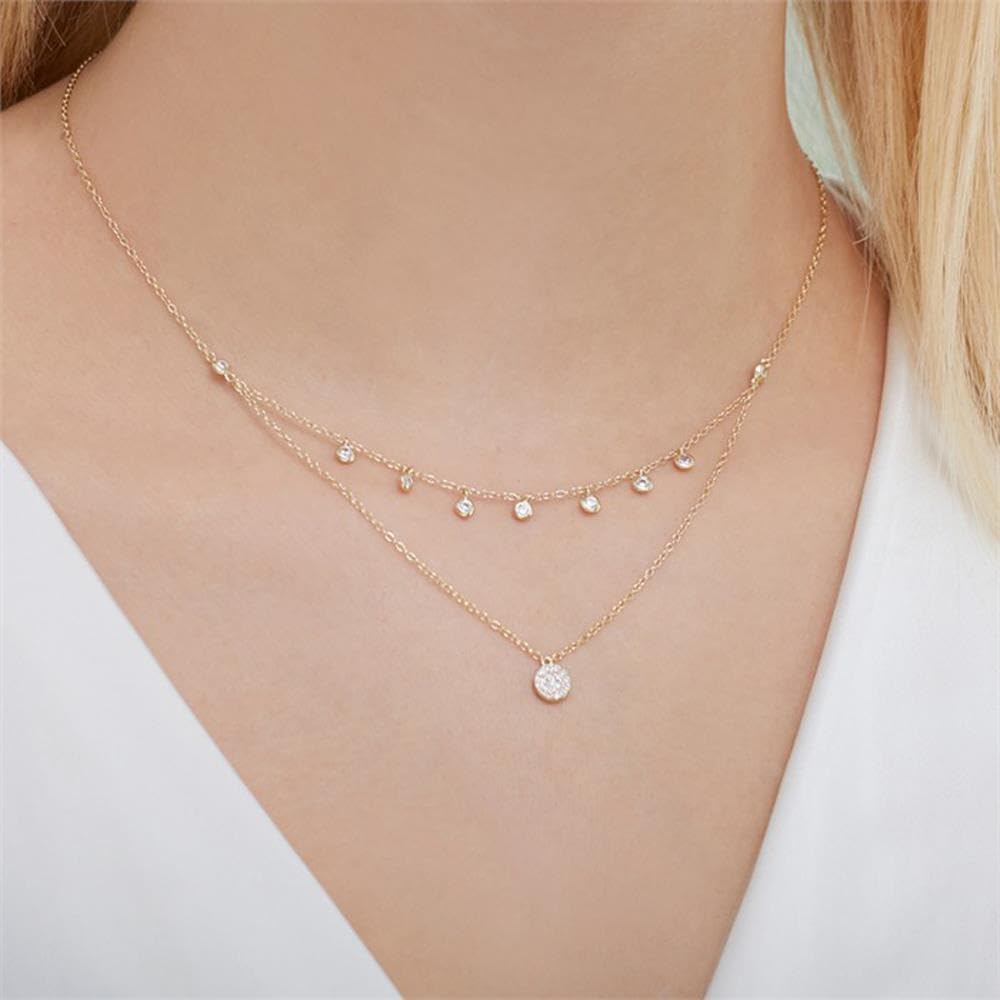 JEWLIX Ketten mit Anhänger Kette 925er Silber vergoldet Zirkonia