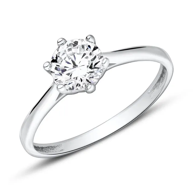 JEWLIX Solitär 375 Weißgold Zirkonia Ring