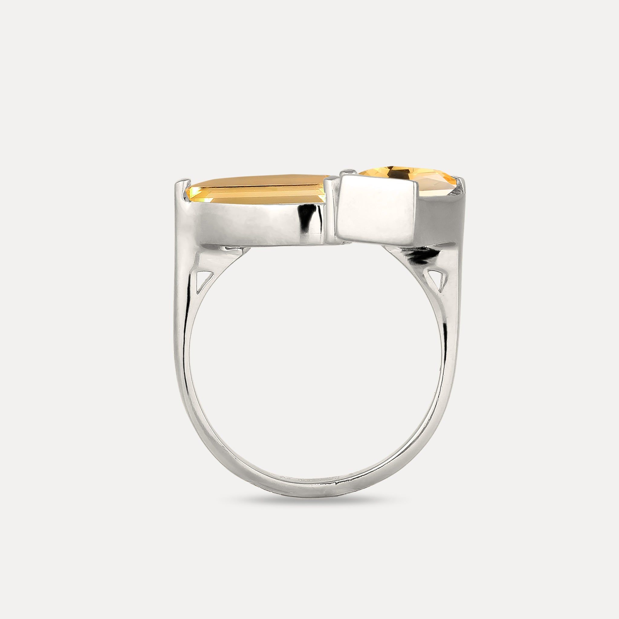 Stilnest Citrin Balance Ring Edelsteinring Gold Vermeil 52