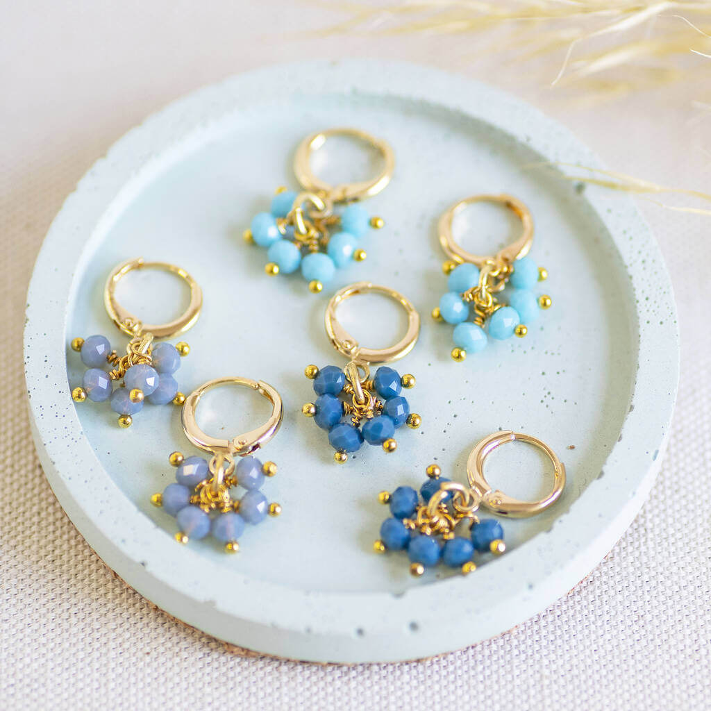 Joy by Corrine Smith Shades of Blue Huggie Ohrringe Gold 1,2 cm