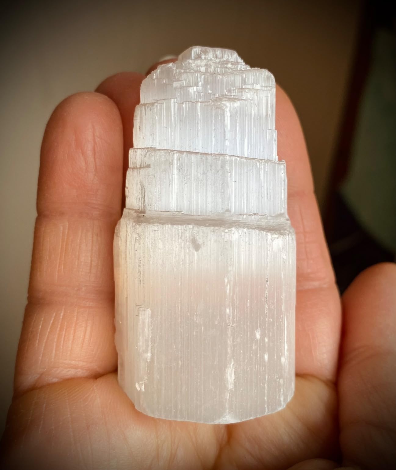 NKlaus Healing Crystals Selenit Turm Eisberg 6 cm 1 Stück weiß