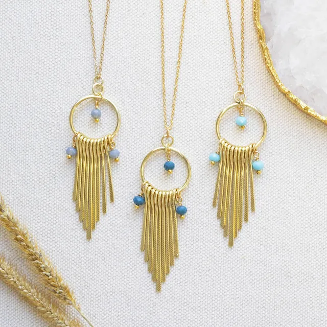 Joy by Corrine Smith Tapered Statement Halskette Gold Fransen