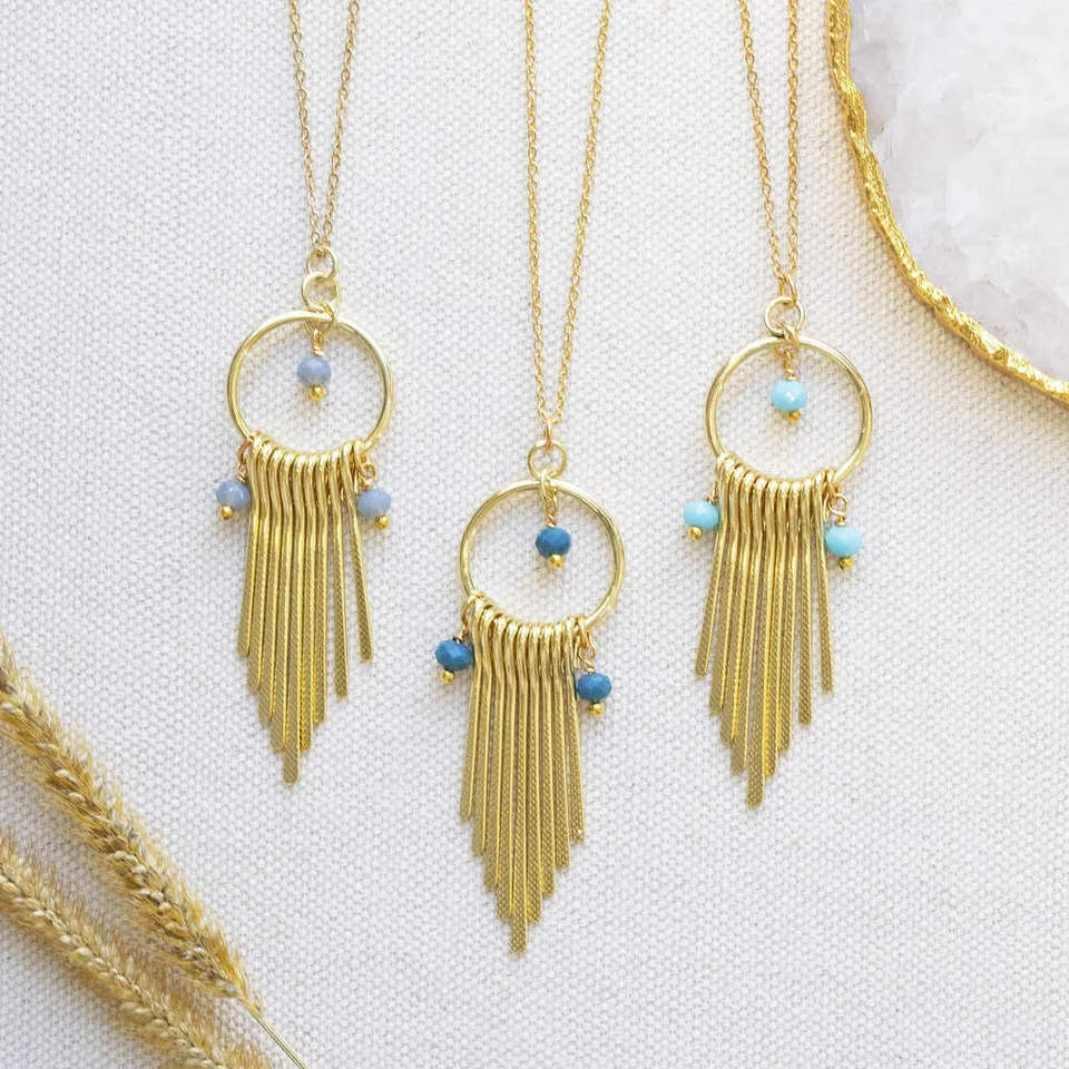 Joy by Corrine Smith Tapered Statement Halskette Gold Fransen