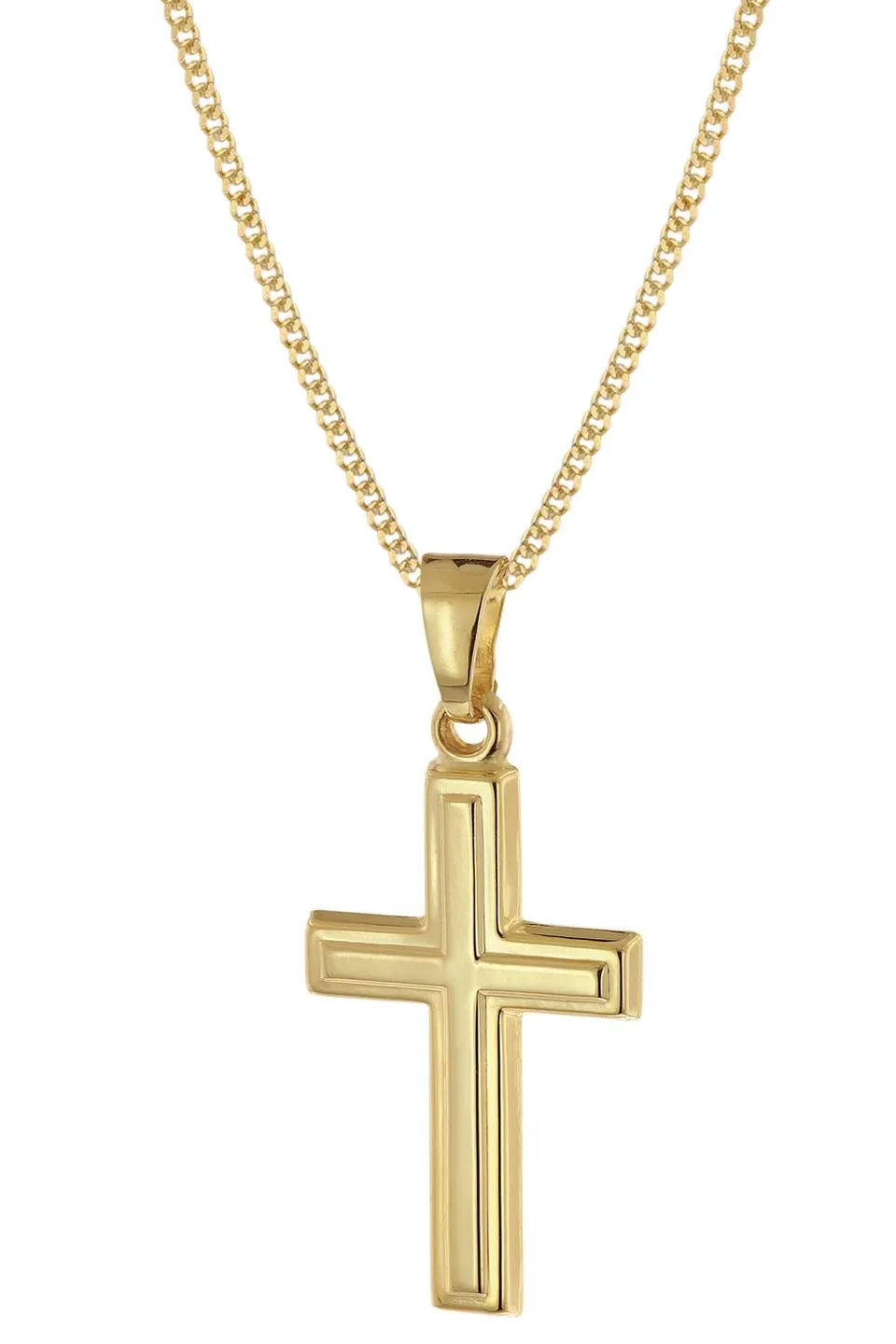 trendor Halsketten Kreuz-Anhänger Gold 333 Halskette 40 cm 68420