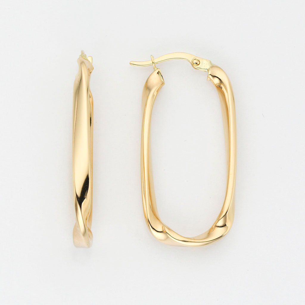 Eugen Rühle Ohrschmuck Bügel-Creolen oval 3x30x16,5mm 585 Gelbgold