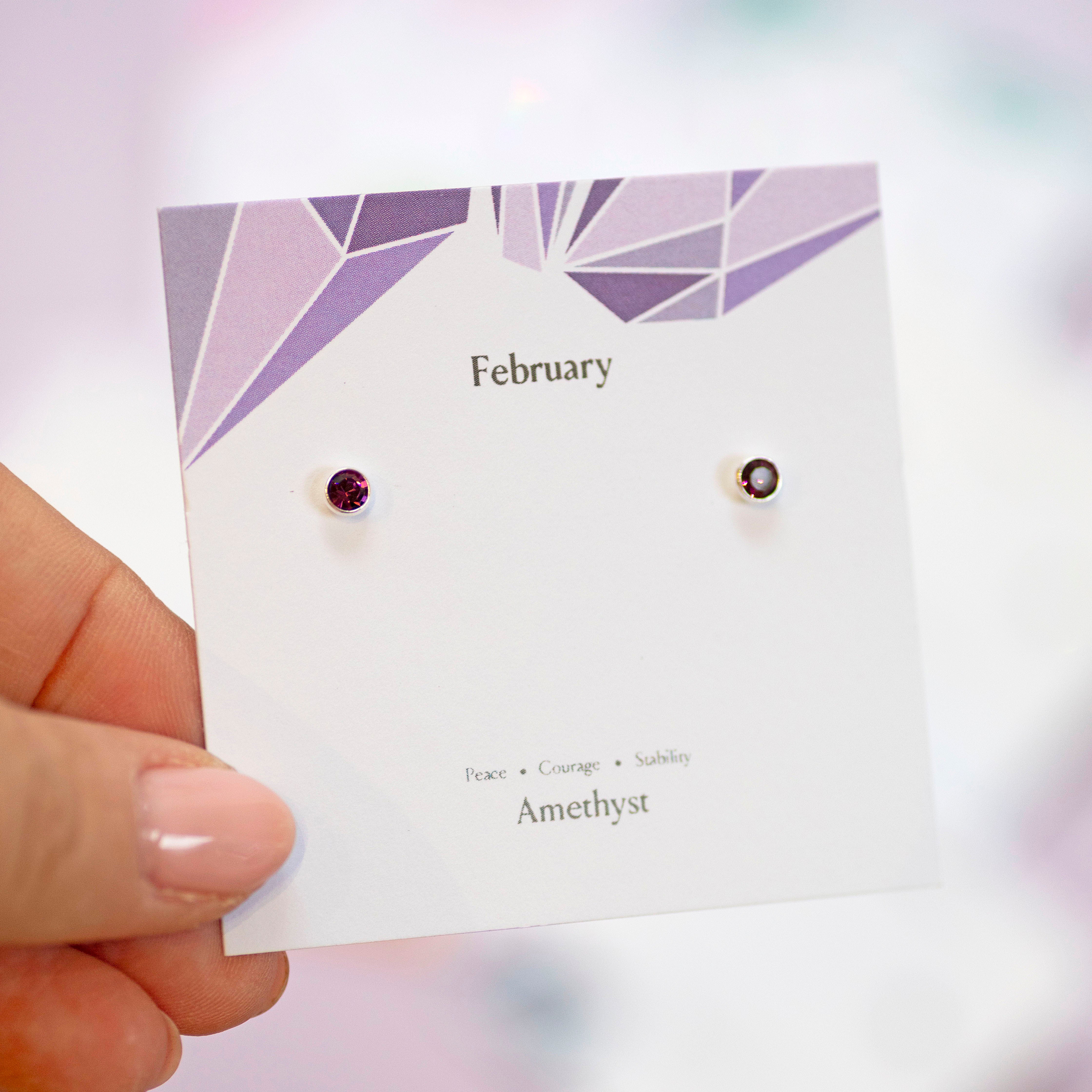 Joy by Corrine Smith Birthstone Ohrstecker Silber Minimalistisch