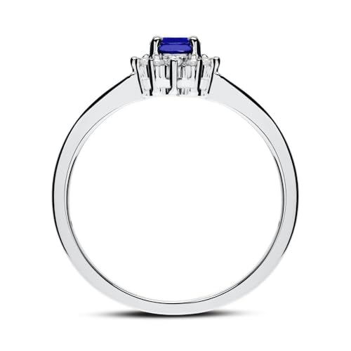 JEWLIX Verlobungsring Weißgold Saphir Diamanten