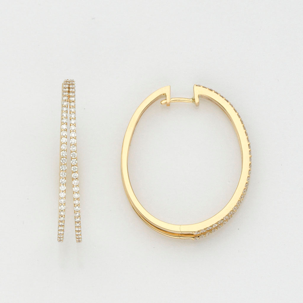 Eugen Rühle Ohrschmuck Scharnier-Creolen 0,90ct WSI Creolen 590 WG