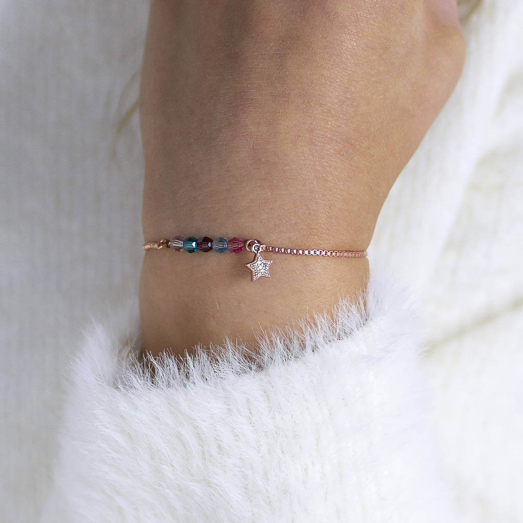 Joy by Corrine Smith Family Birthstone Star Slider Armband Gold Geburtsstein