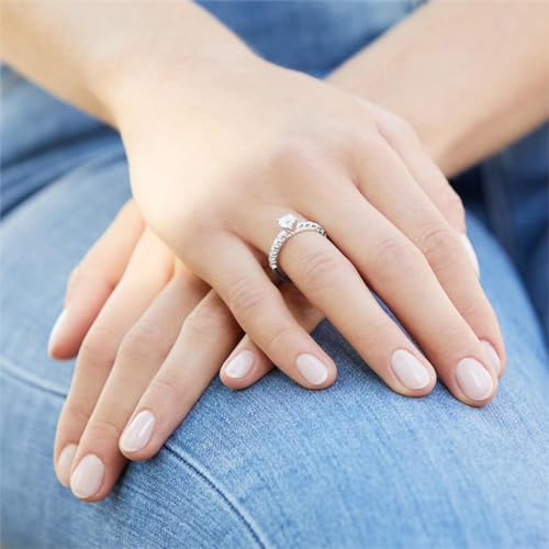 JEWLIX Verlobungsring 925 Silber Größe 52 Zirkonia rhodiniert