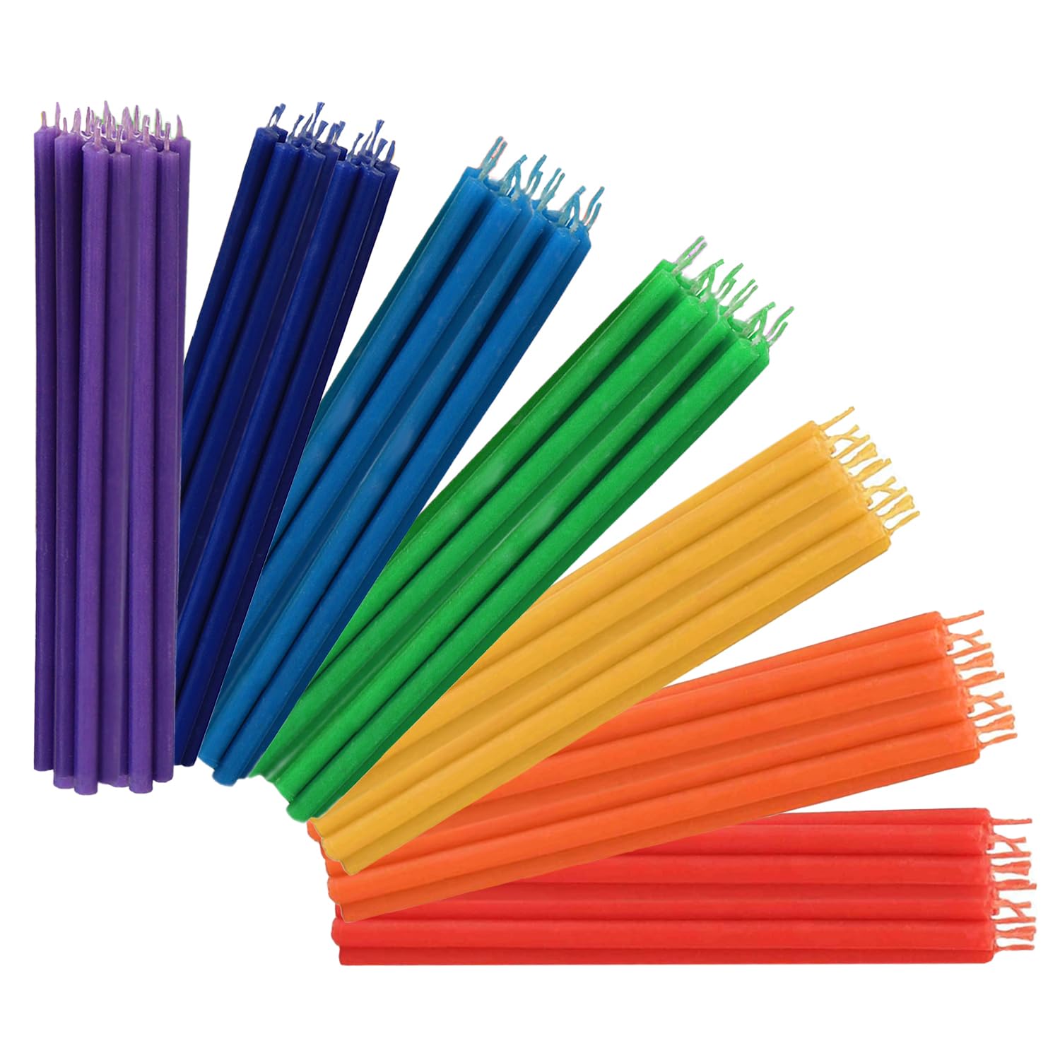 NKlaus Candles Chakra-Kerzen Set Paraffin 16 cm 49 Stück