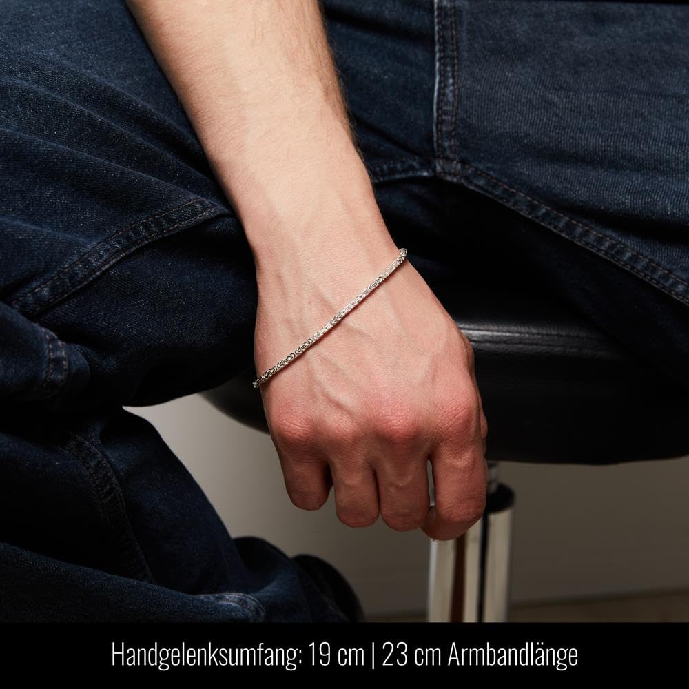 JEWLIX Königsarmbänder Silberarmband 925 2,5mm 21cm