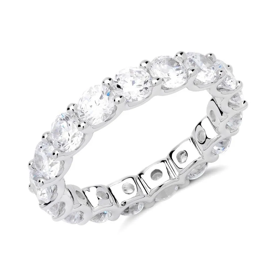 JEWLIX VR0164 Eternityring 925 Silber Zirkonia Vollbesatz