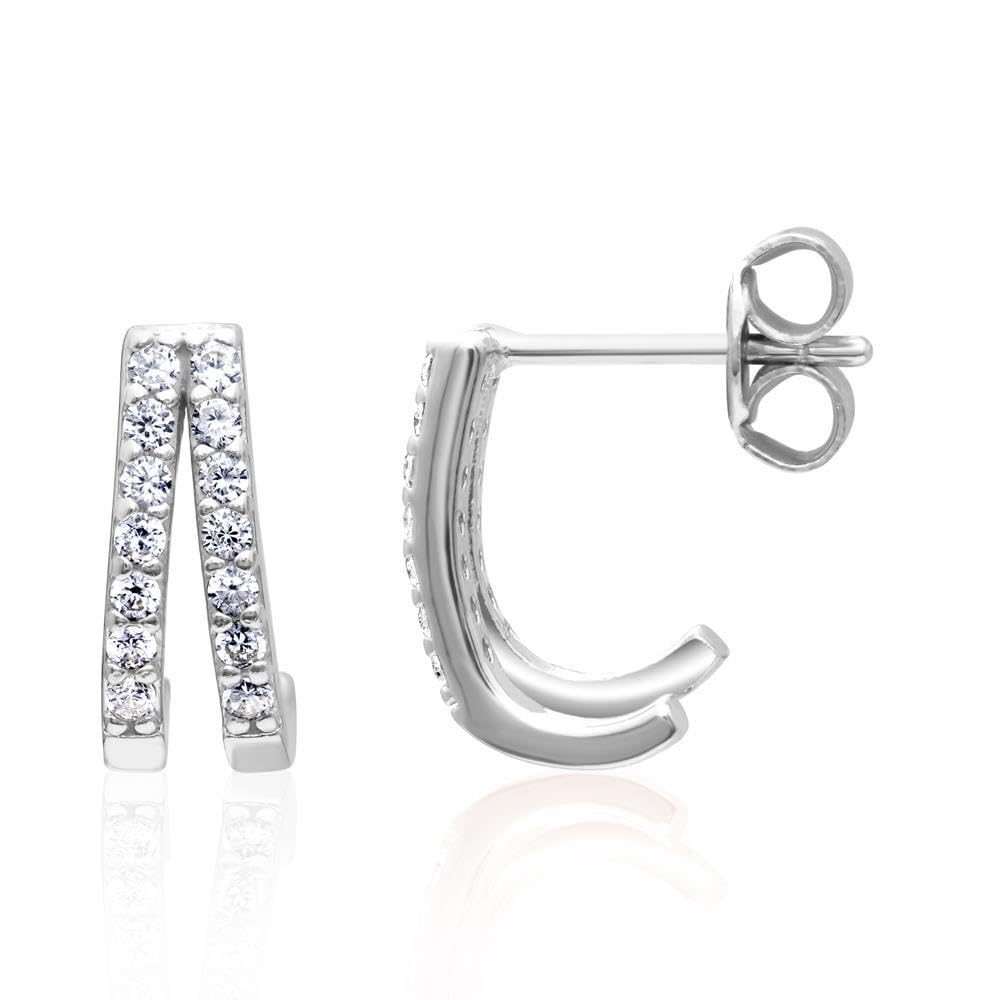 JEWLIX Ohrstecker Silber 925 weiße Zirkonia Damen