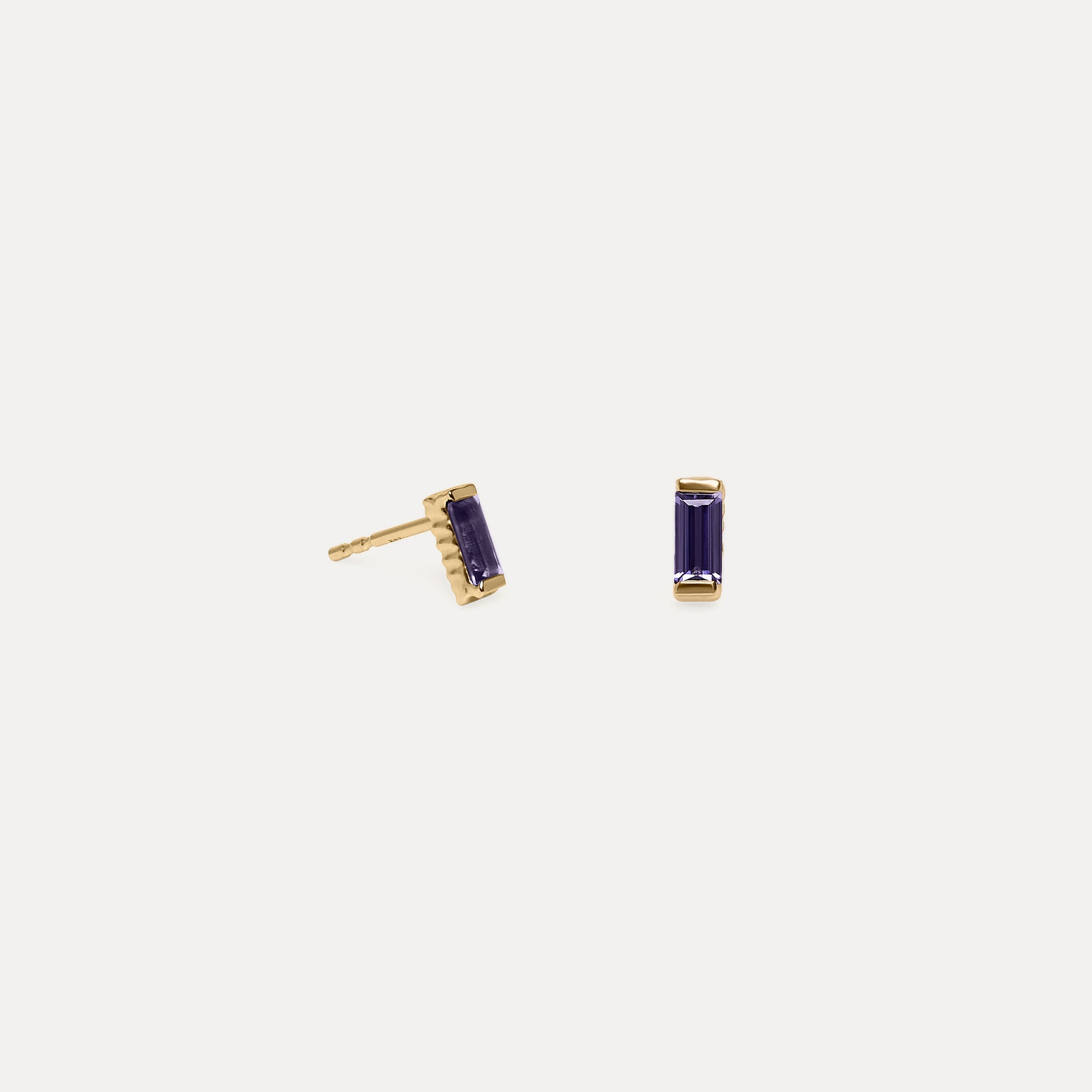 Stilnest Iolith Baguette Ohrstecker 585 Gold
