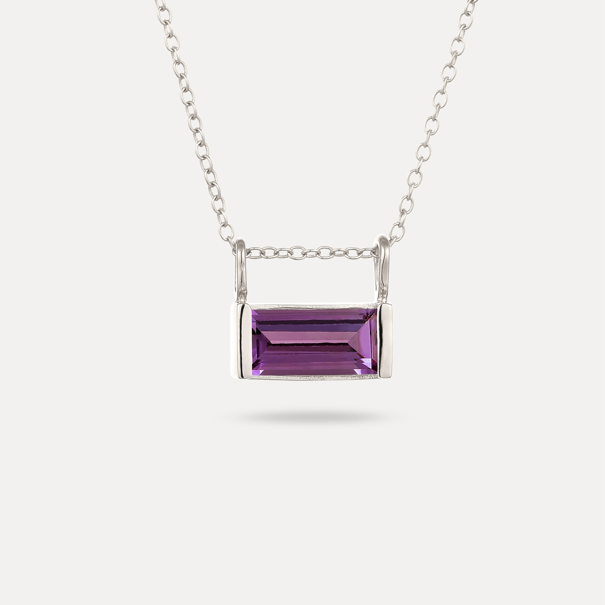 Stilnest Balance Baguette Anhänger Amethyst Vermeil Silber