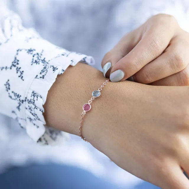 Joy by Corrine Smith Double Birthstone Armband Roségold