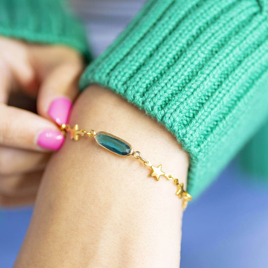 Joy by Corrine Smith Star Chain Armband Gold Geburtsstein