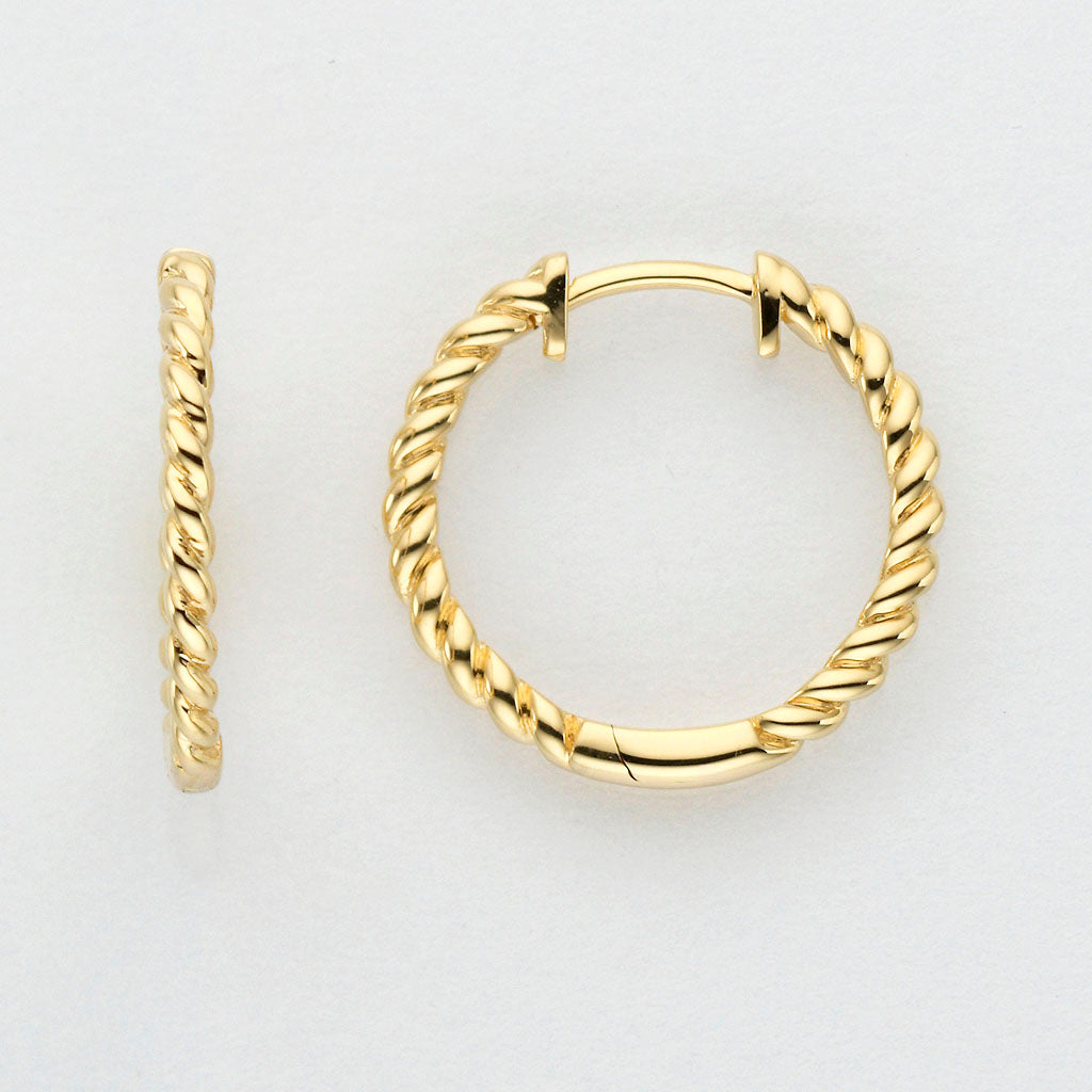 Eugen Rühle Ohrschmuck Scharnier-Creolen 16,8mm 585 Gelbgold