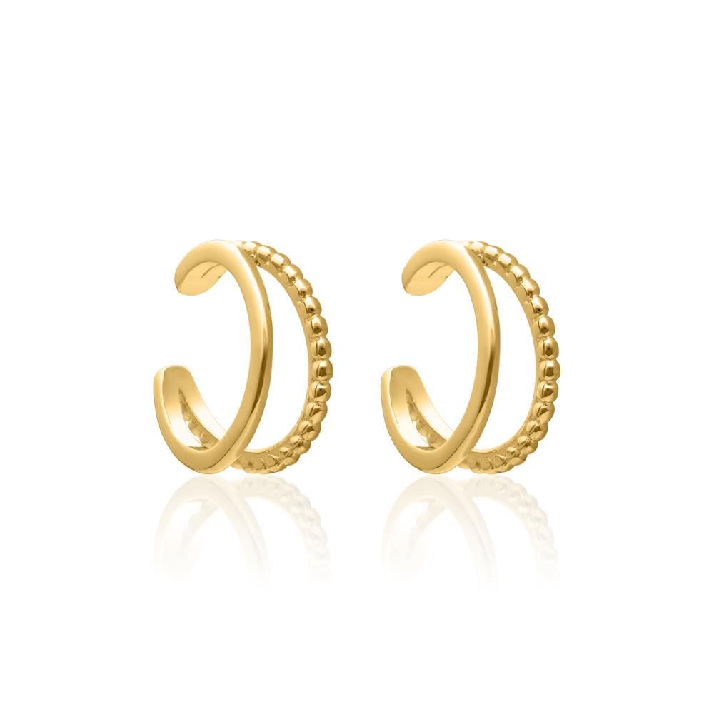 JEWLIX Ohrstecker Ear Cuffs Zweireihig Gold 925 Silber Paar