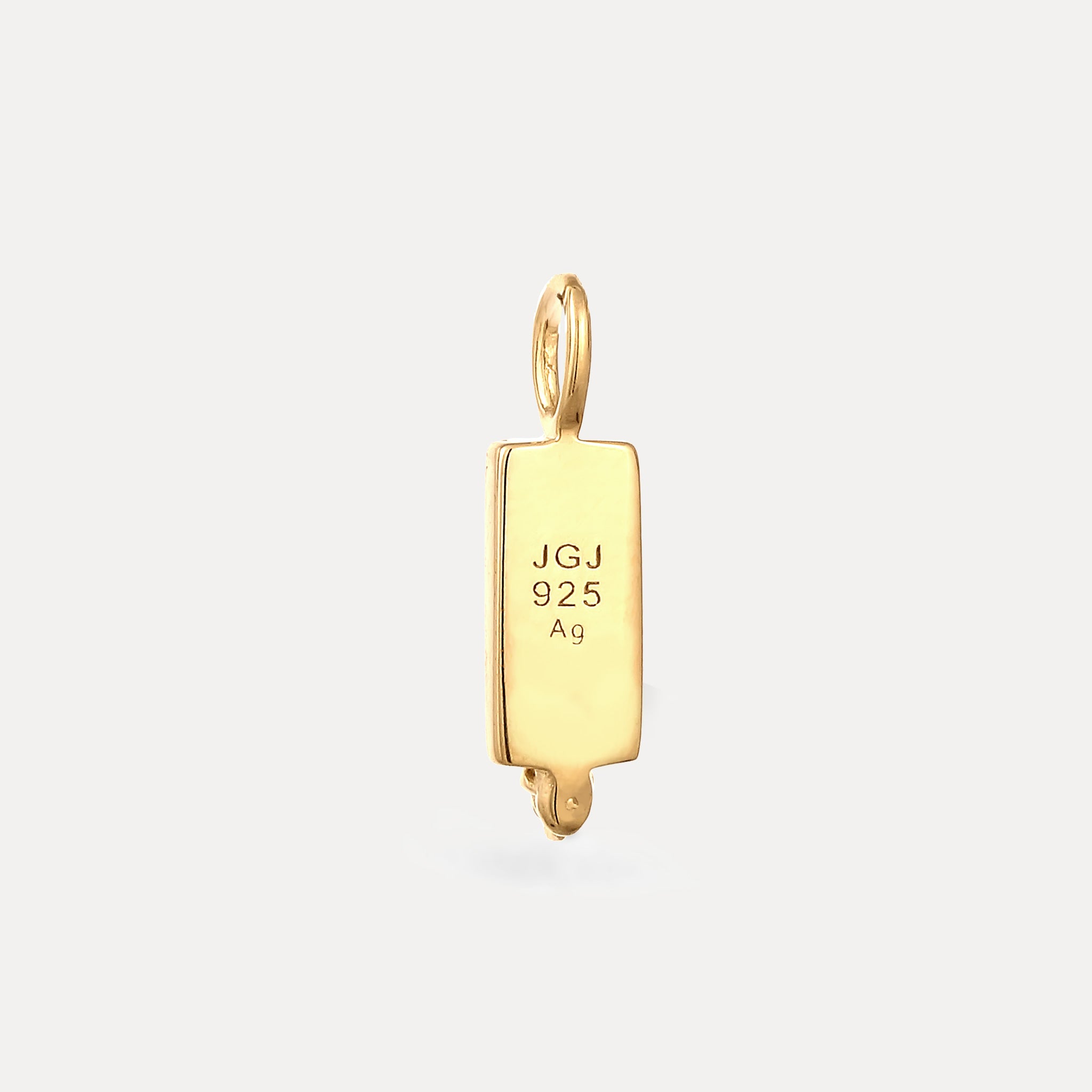 Stilnest Saphir Brick Tag Anhänger 24k Gold Vermeil eckig