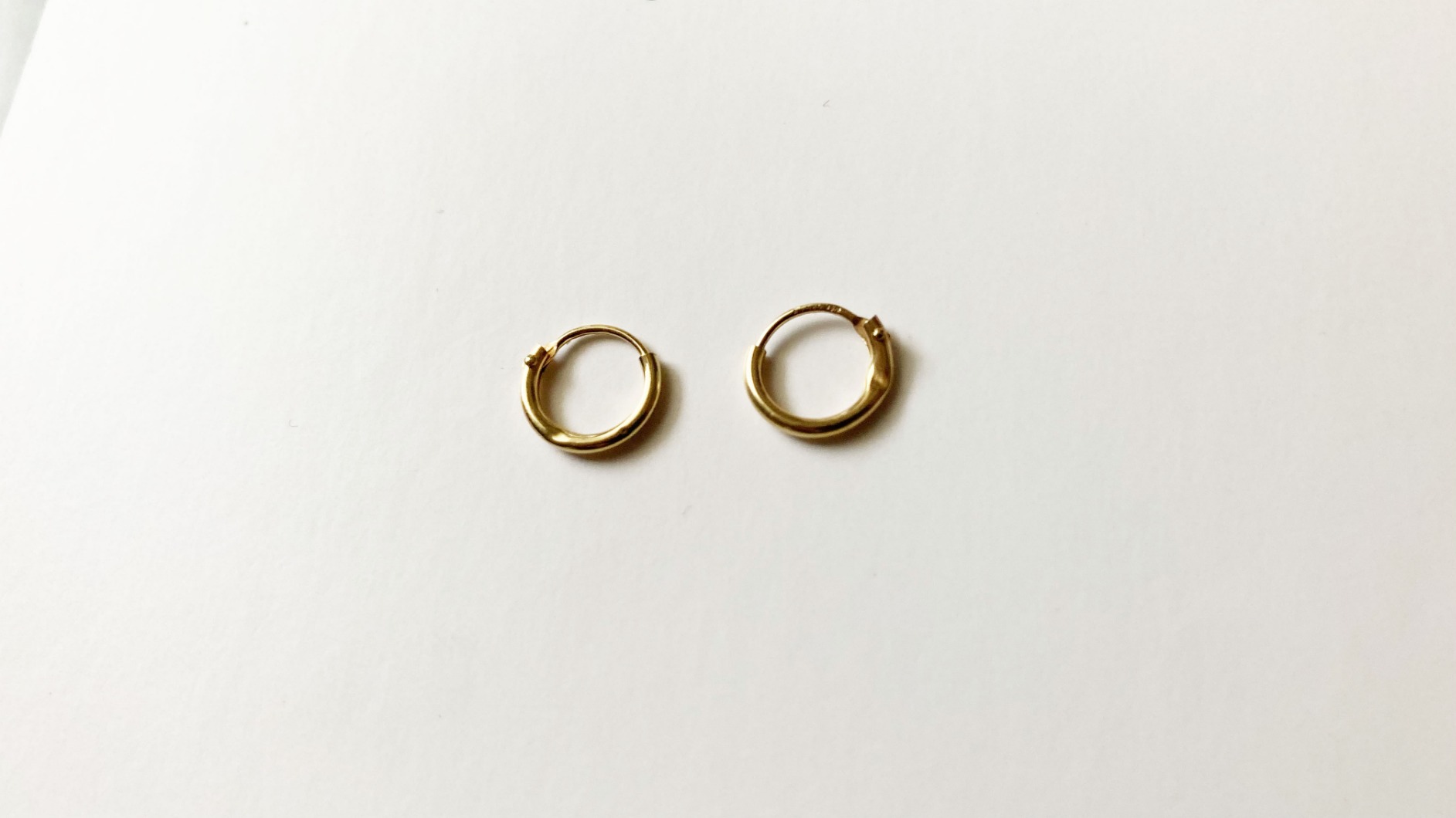 NKlaus Jewellery Klapp-Creolen Echtgold 585 Ohrringe 13mm Paar