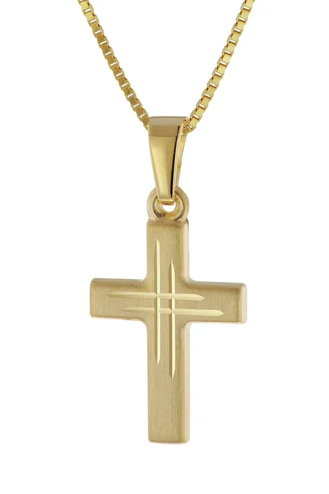 trendor 41804 Kinder Kreuz Halskette Gold 333 42 cm