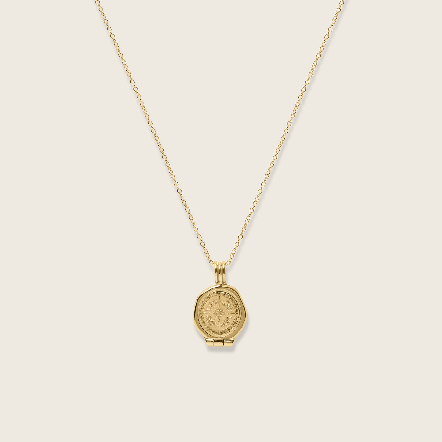 Stilnest Ad Astra Seal Medaillon Kette 585 Gold 45cm