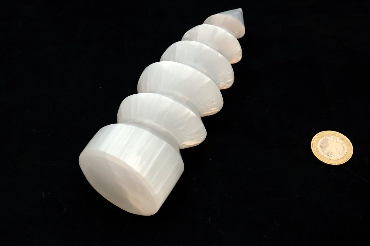 NKlaus Healing Crystals Selenit Spiral-Turm 14cm Deko