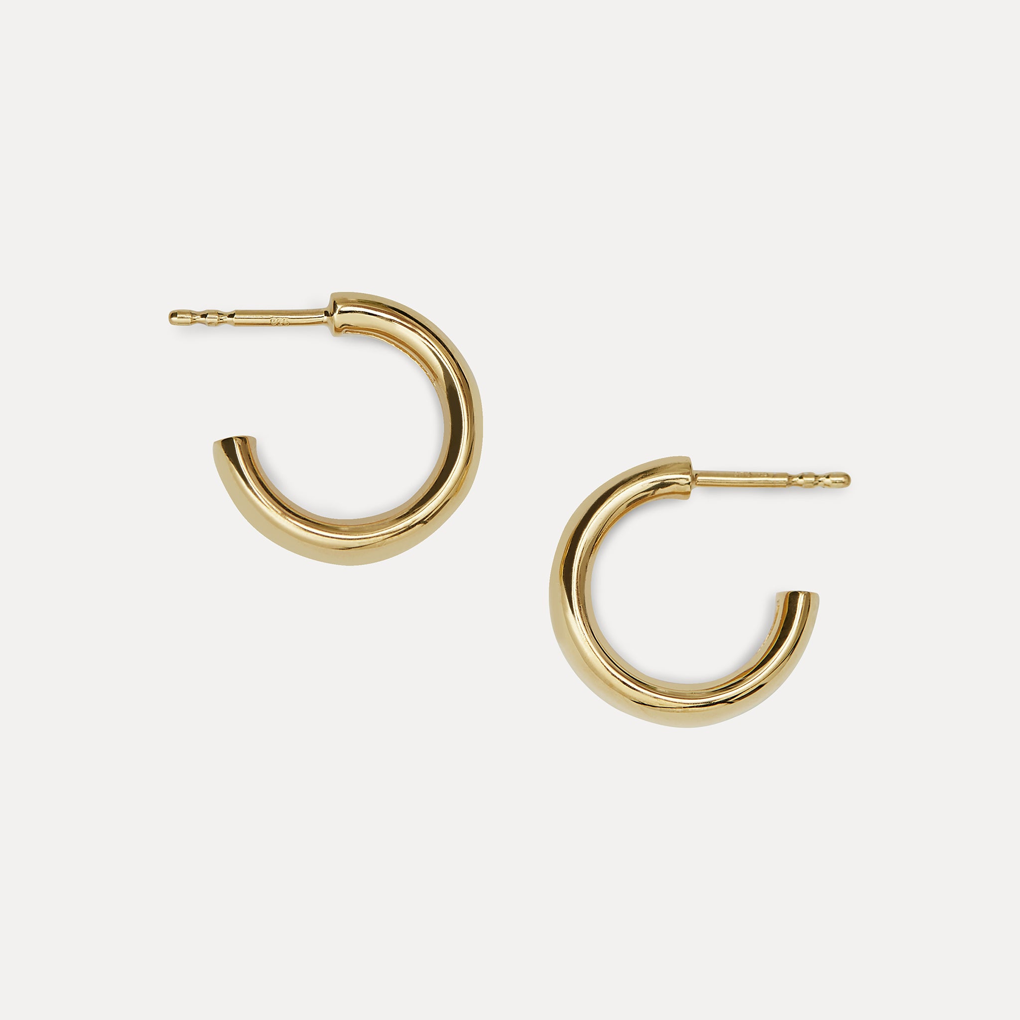 Stilnest Bombé Bold Creolen 585 Gold Ohrringe 14K Massivgold