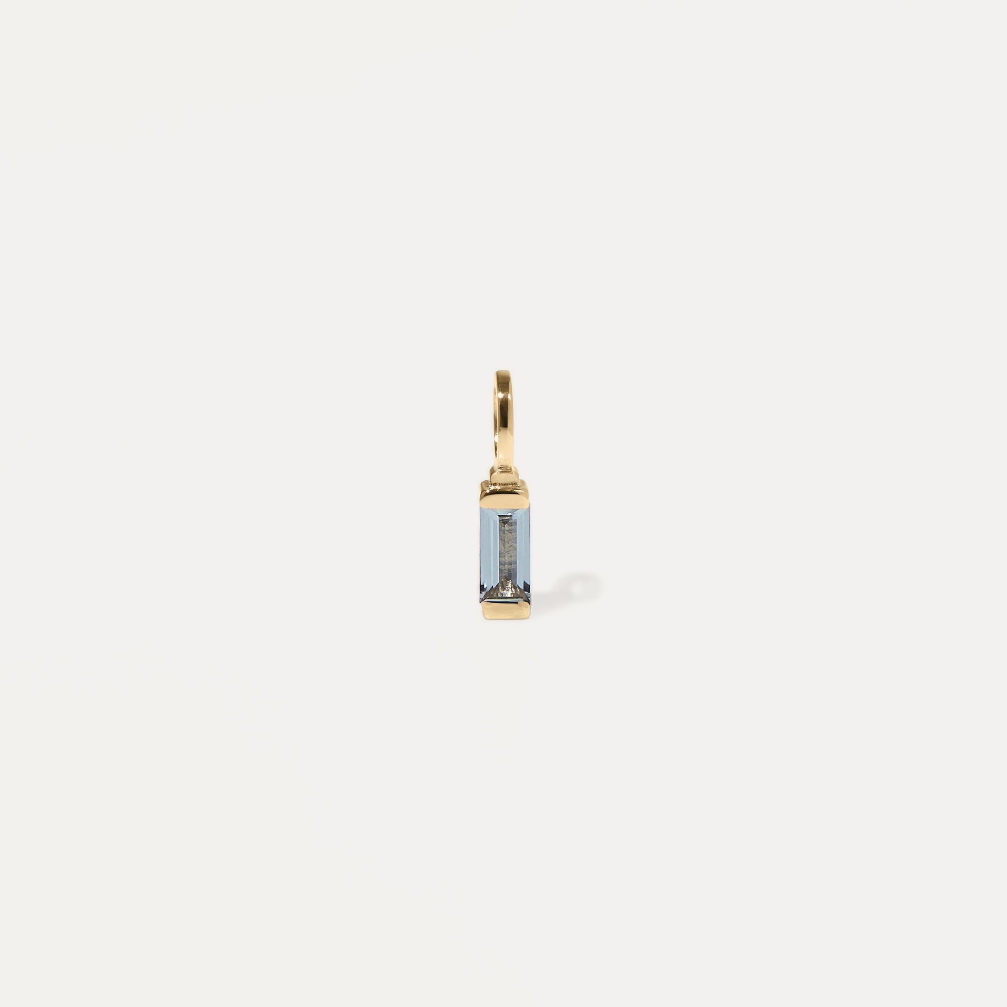 Stilnest Retro Anhänger 585 Gold Aquamarin Baguette 14k