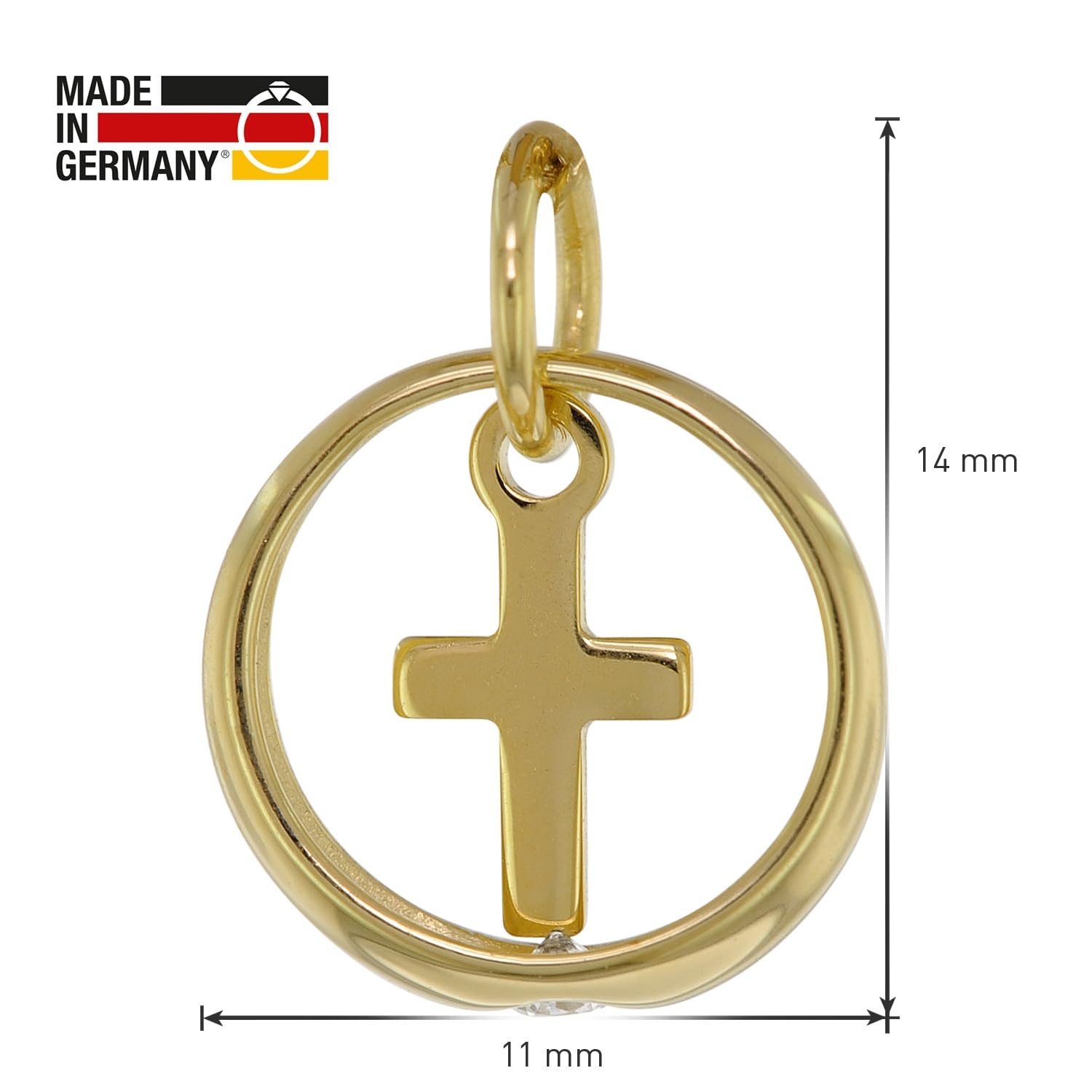 trendor Halsketten 39485 Taufring Kreuz Gold 333 Kette 40 cm