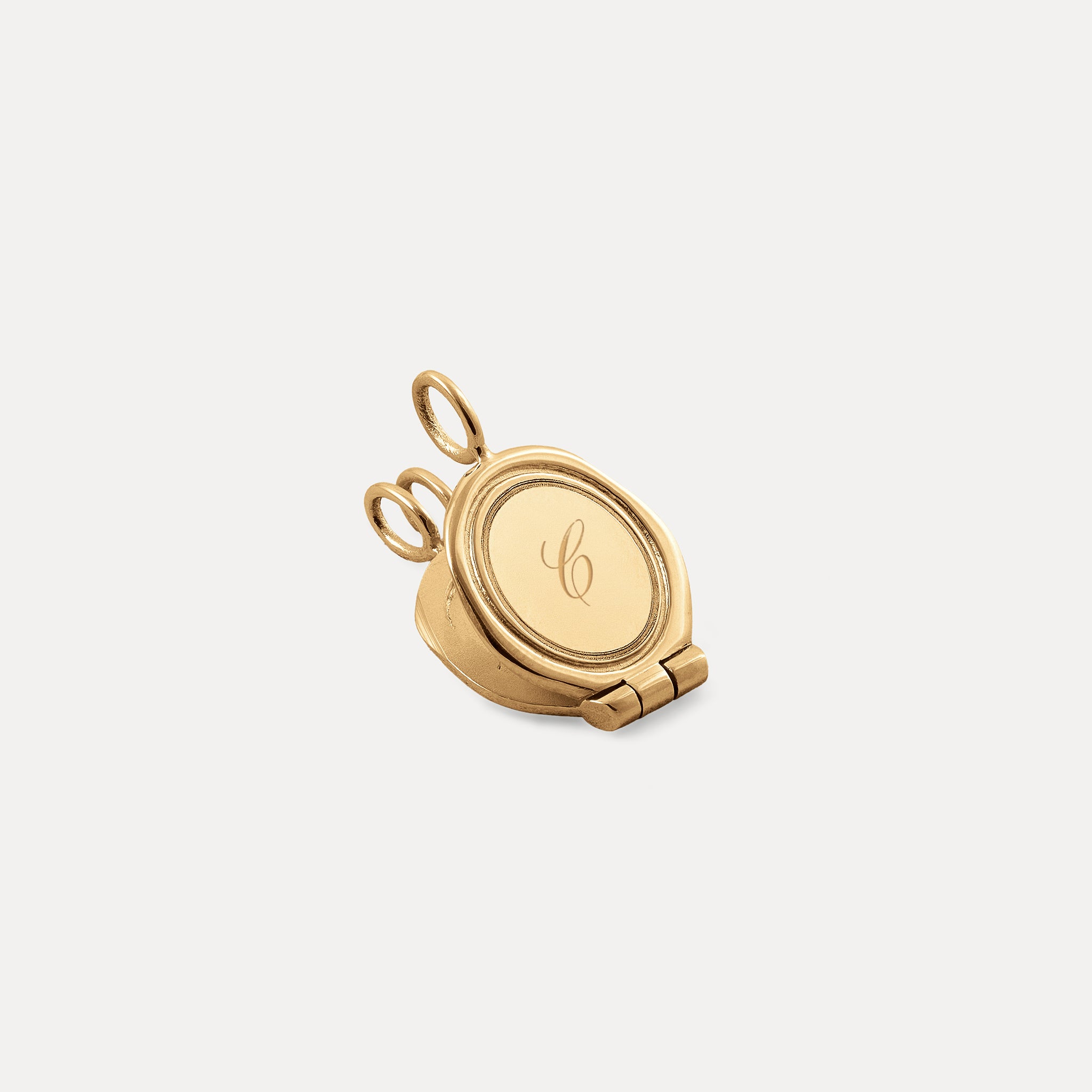 Stilnest Engravable Seal Medaillon Anhänger Gold gravierbar