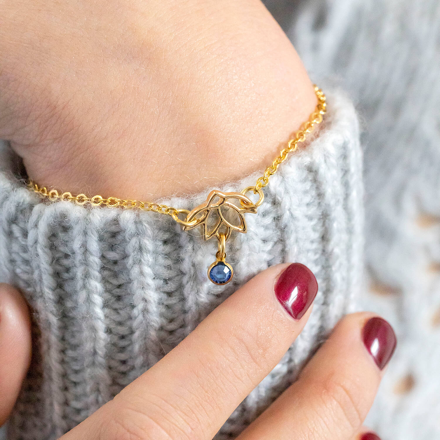 JOY Lotus Flower Armband Gold Blüte 18cm