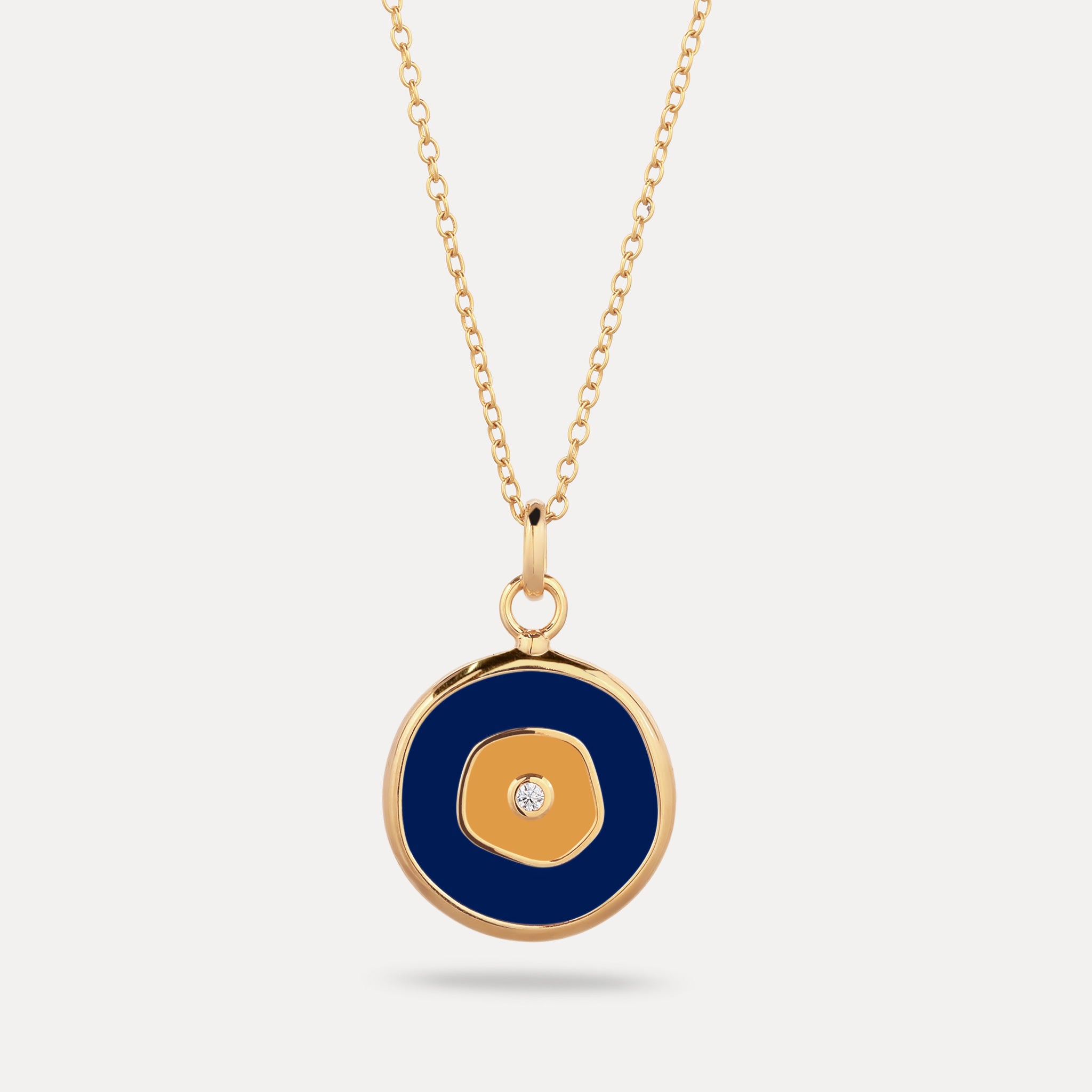 Stilnest Pendants Evil Eye Anhänger Saphir Dunkelblau Vermeil