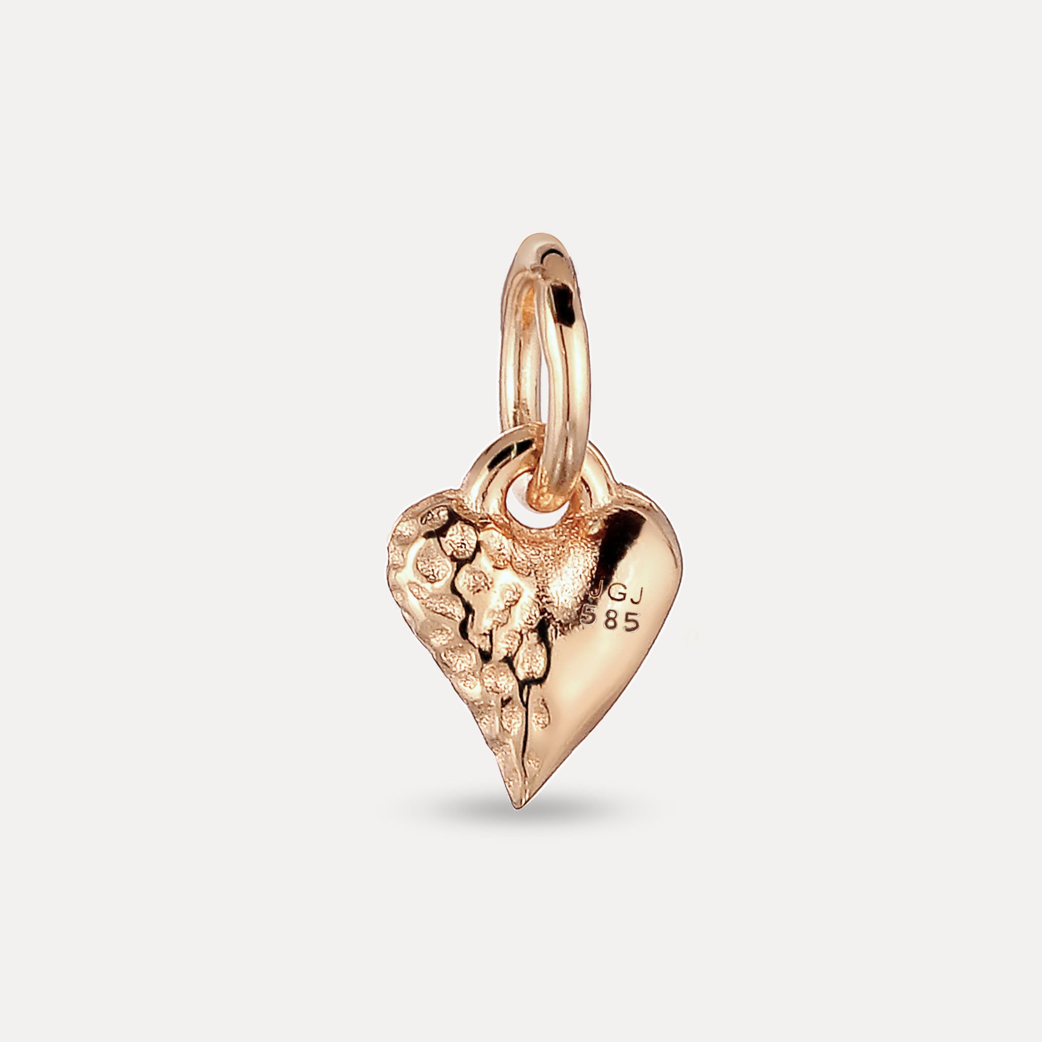 Stilnest Tiny Heart Anhänger 585 Gold strukturiert